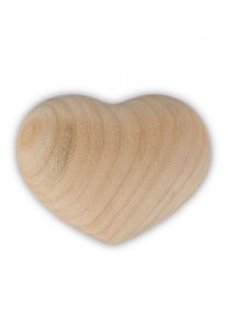 Mini urna cineraria 'Cuore' in legno di ciliegio
