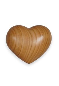 Mini urna cineraria 'Cuore' in legno ciliegio