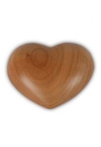 Mini urna cineraria 'Cuore' in legno ciliegio
