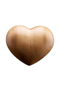 Mini urna cineraria 'Cuore' in legno satinato ciliegio