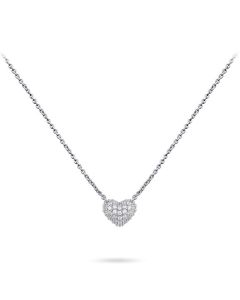 Ciondolo commemorativo Cuore in argento 925 con zirconi e catena