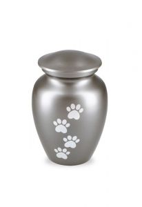 Urna per animali grigio francese con impronte, diverse dimensioni