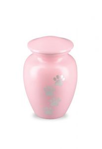 Urna per animali rosa con impronte, diverse dimensioni