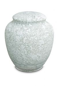 Urna cineraria in porcellana 'Classica' - Rilievo acqua marina