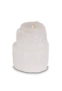 Mini urna in selenite con portacandele