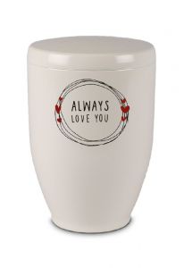 Urna cineraria in metallo 'Love you always'