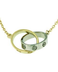 Collana con simbolo in oro 14 kt bicolore