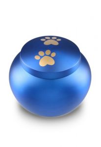Urna per animali blu opaco con 2 impronte dorate, diverse dimensioni
