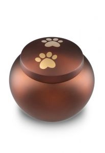 Urna per animali marrone opaco con 2 impronte dorate, diverse dimensioni