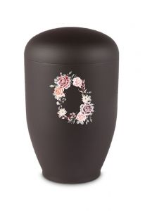 Urna cineraria in metallo con rose