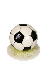 Urna cineraria dipinta a mano a forma di pallone da calcio