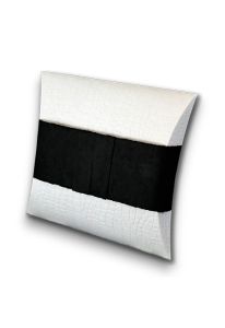 Piccola urna biodegradabile per la dispersione delle ceneri in mare -  bianco con fascia nera