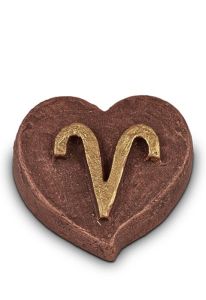 Mini urna a forma di cuore con segno zodiacale, scelta tra 12 segni