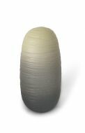 Urna cineraria 'Bozzolo' in ceramica realizzata artigianalmente verde grigio