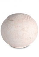 Urna cineraria in porcellana 'Sfera' - Rilievo corallo rosa