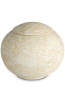 Urna cineraria in porcellana 'Sfera' - Rilievo sabbia del Sahara