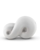 Moderna mini urna Infinity in ceramica fatta a mano, bianca