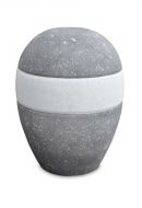 Urna cineraria in porcellana 'Planet' - Pietra grigia belga e Ghiaccio