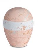 Urna cineraria in porcellana 'Planet' - Motivo marmo rosa