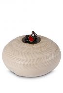 Mini urna cineraria in ceramica beige
