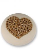 Piccola urna cineraria in ceramica 'Kipos' con cuore