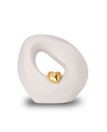 Ceramic keepsake cremation ashes urn cremation ashes urn gold-coloured heart
