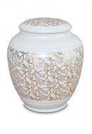 Urna cineraria in porcellana 'Classica' | Foglie in oro puro
