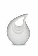 Picolla urna cineraria in alluminio 'Lacrima' bianco