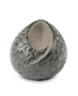 Mini urna cineraria artigianale a forma di goccia in ceramica verde ‘Ohm’