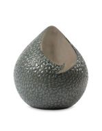 Urna cineraria artigianale a goccia in ceramica 'Ohm' – verde