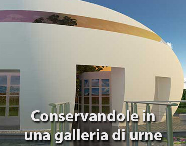 Destinazione delle ceneri, conservandole in una galleria di urne, in un colombario o in un nicchia