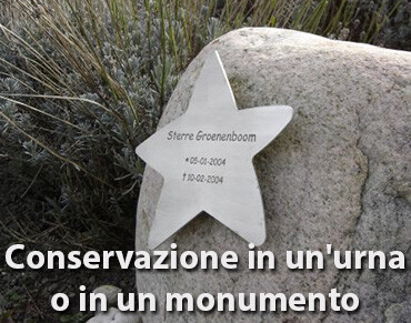 Destinazione della ceneri, conservazione in un'urna o in un monumento