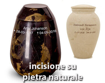 Urne cinerarie o da cremazione in pietra naturale